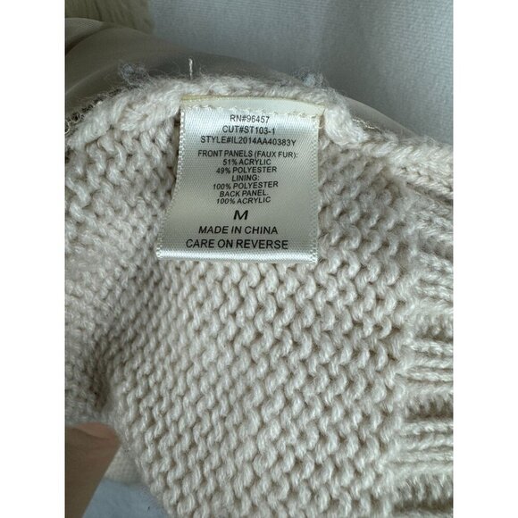 Eyeshadow Women Open Front Faux Fur Vest With Knit Back M - Picture 4 of 7